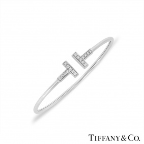 Tiffany & Co. White Gold Tiffany T Diamond Wire Bracelet